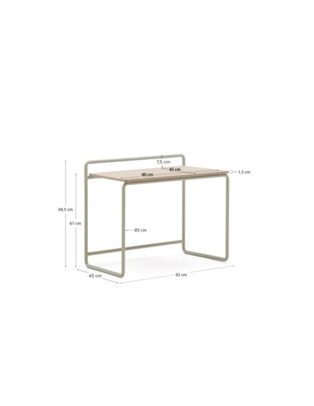 Escritorio Tinn de chapa de fresno y estructura de metal beige 82 x 45 cm - Kave Home