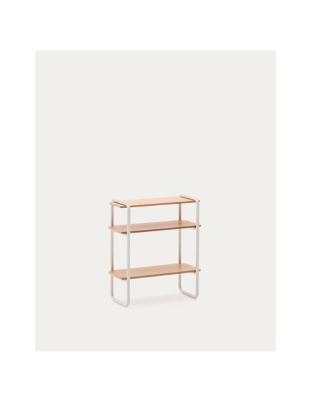 Estantería Tinn de chapa de fresno y estructura de metal beige 70 x 60 cm - Kave Home
