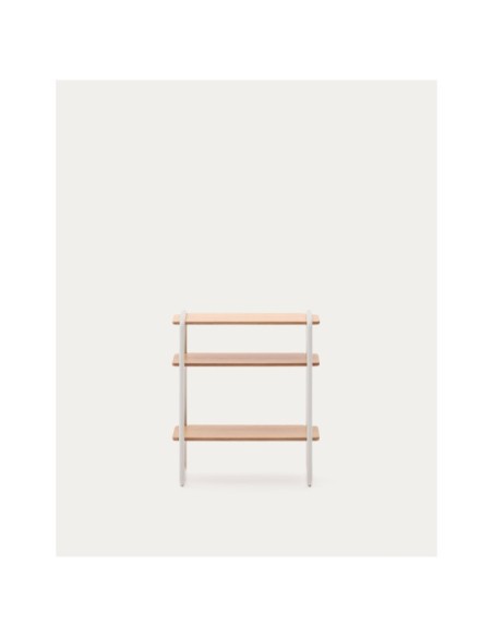 Estantería Tinn de chapa de fresno y estructura de metal beige 70 x 60 cm - Kave Home