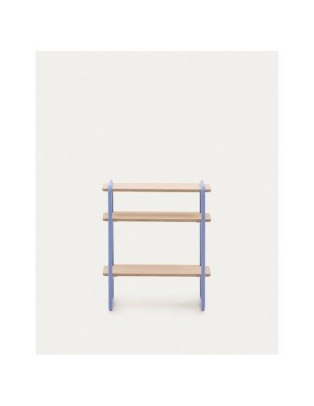 Estantería Tinn de chapa de fresno y estructura de metal azul 70 x 60 cm - Kave Home