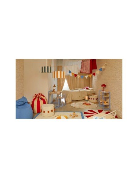 Estantería Tinn de chapa de fresno y estructura de metal azul 70 x 60 cm - Kave Home