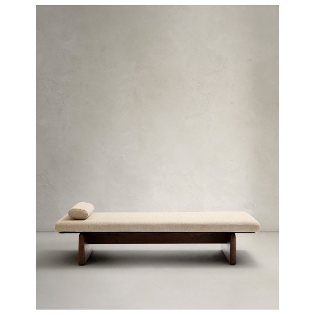 Diván Topaz de chenilla beige y...