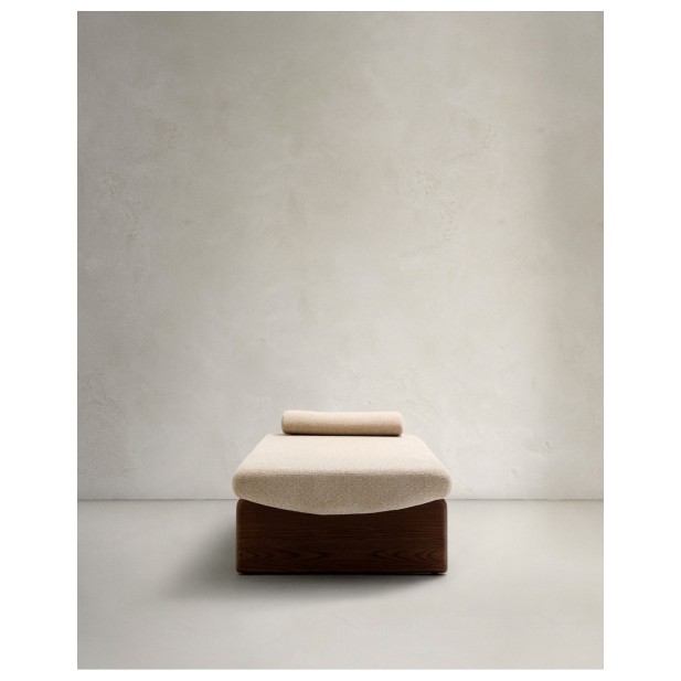 Diván Topaz de chenilla beige y...