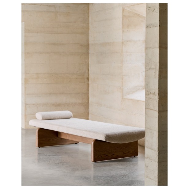 Diván Topaz de chenilla beige y...