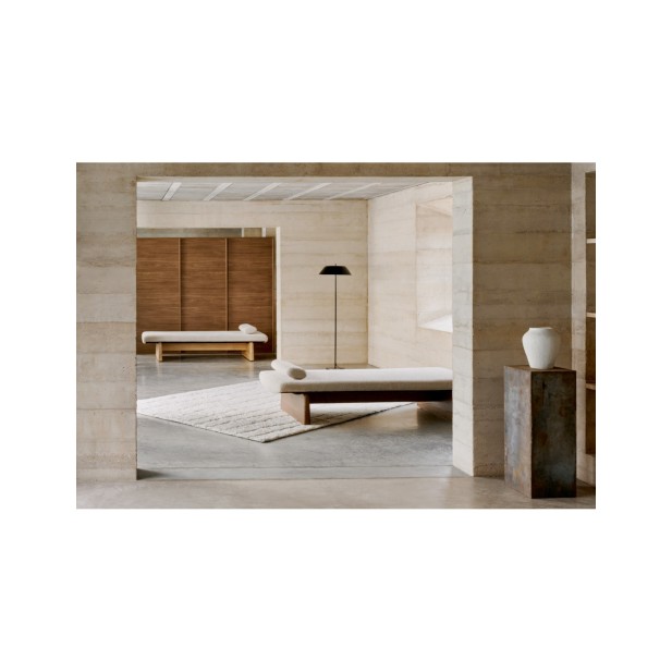 Diván Topaz de chenilla beige y...