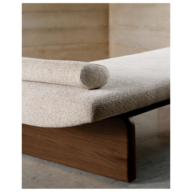 Diván Topaz de chenilla beige y...