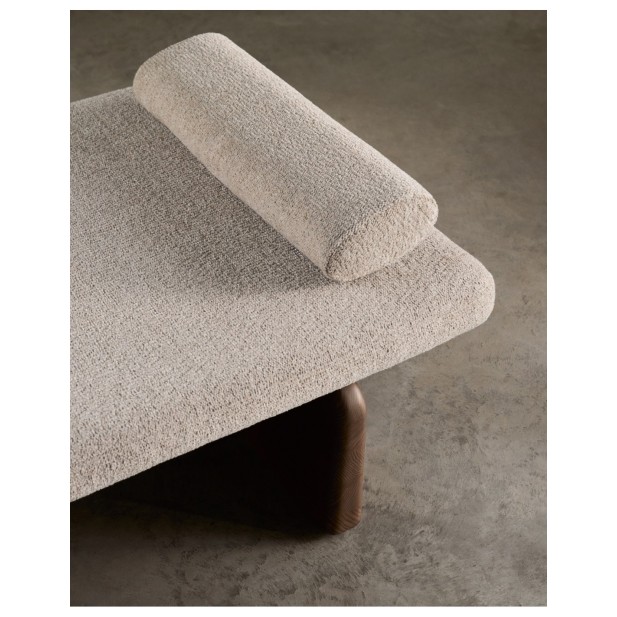 Diván Topaz de chenilla beige y...