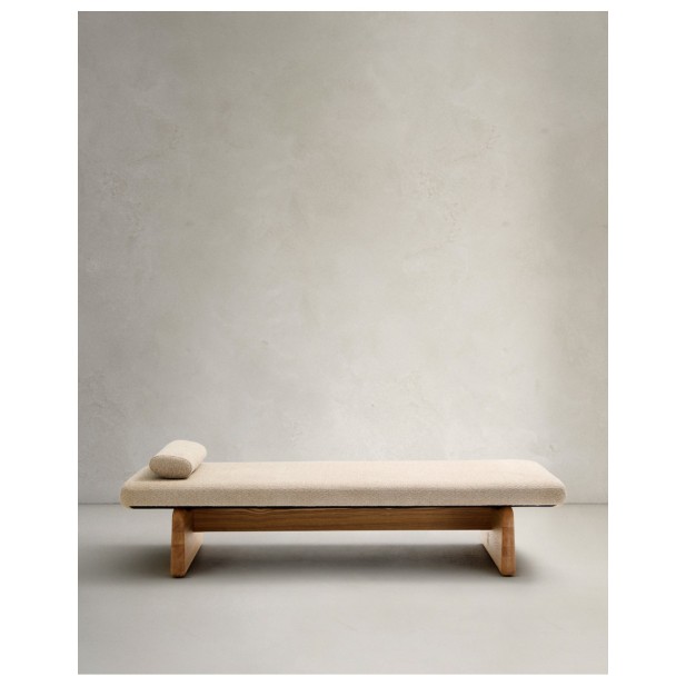 Diván Topaz de chenilla beige y...