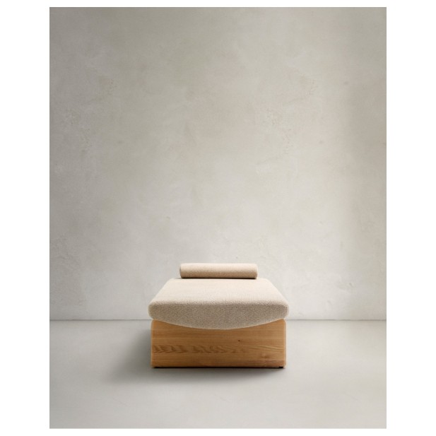 Diván Topaz de chenilla beige y...