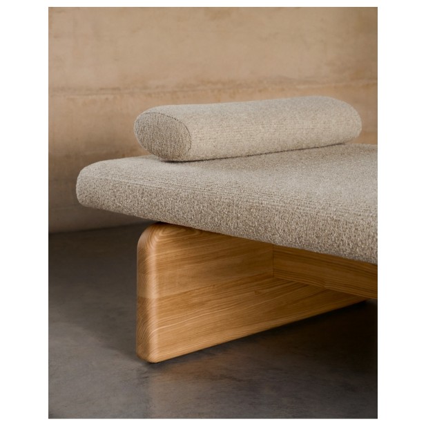 Diván Topaz de chenilla beige y...