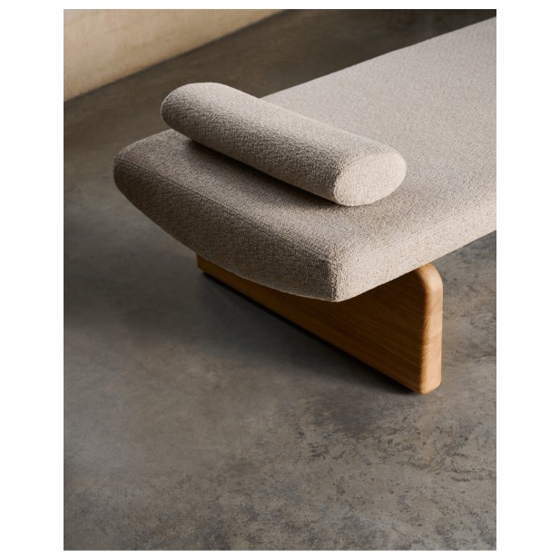 Diván Topaz de chenilla beige y...