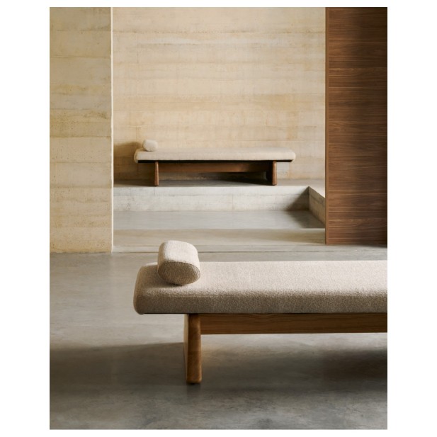 Diván Topaz de chenilla beige y...