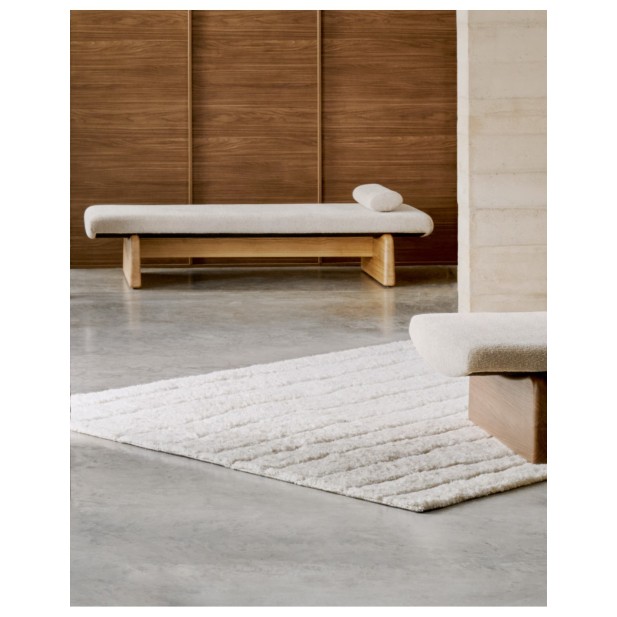 Diván Topaz de chenilla beige y...