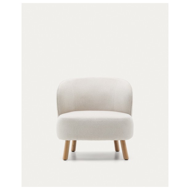 Butaca Ulit de chenilla beige y patas... Butaca Ulit de chenilla beige y patas...