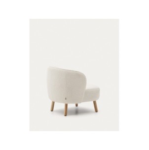 Butaca Ulit de borreguito blanco y patas de madera maciza... 2