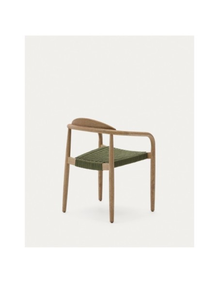 Silla apilable Nina de madera maciza de acacia y cuerda verde FSC 100% - Kave Home