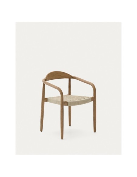 Silla apilable Nina de madera maciza de acacia y cuerda crudo FSC 100% - Kave Home
