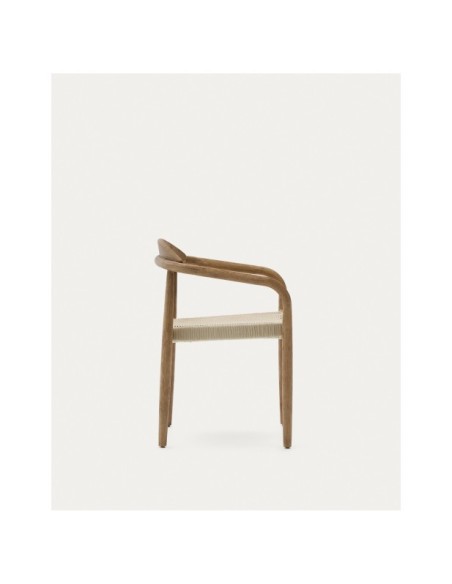 Silla apilable Nina de madera maciza de acacia y cuerda crudo FSC 100% - Kave Home