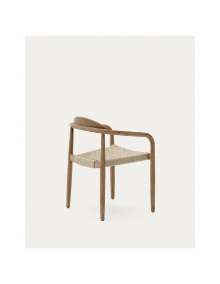 Silla apilable Nina de madera maciza de acacia y cuerda crudo FSC 100% - Kave Home
