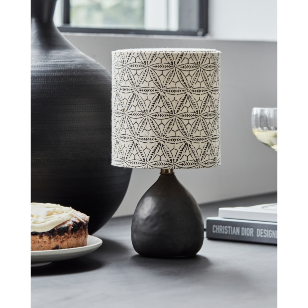 Lámpara de mesa, HDFlores, Negro -...