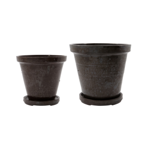 Maceta con plato, HDFlower, Marrón - House Doctor