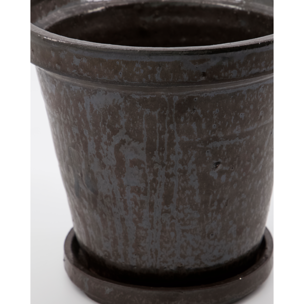 Maceta con plato, HDFlower, Marrón -...