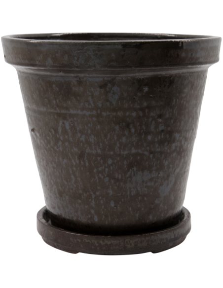 Maceta con plato, HDFlower, Marrón - House Doctor