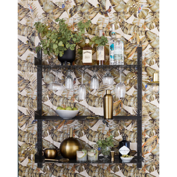 Estantería para copas, HDFari, Negro...