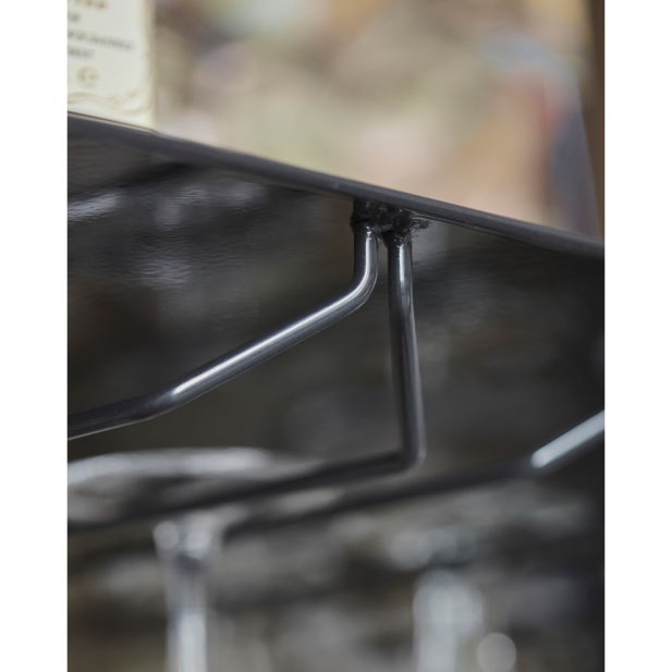 Estantería para copas, HDFari, Negro...