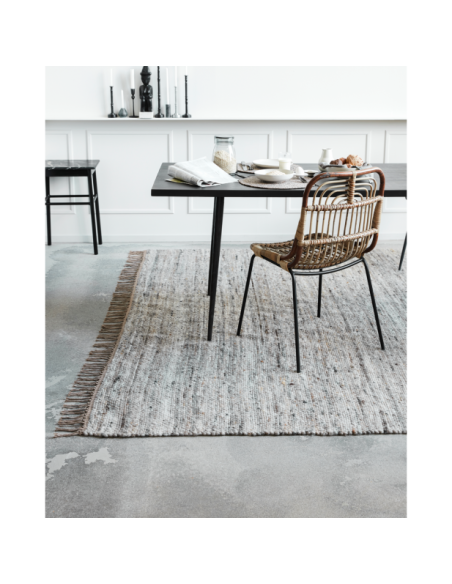 Alfombra HAFI 250x250 cm, Gris / Marrón - House Doctor