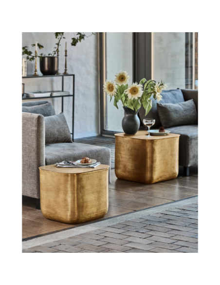 Mesa Auxiliar, HDCajas / con almacenaje, Dorado - House Doctor