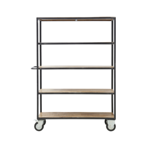 Estanteria con 4 ruedas, Negro / Madera - House Doctor