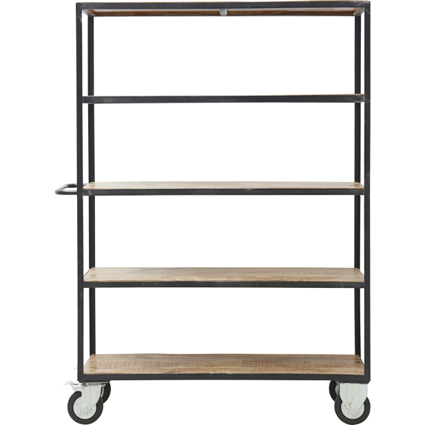 Estanteria con 4 ruedas, Negro / Madera - House Doctor