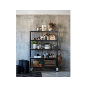 Estanteria con 4 ruedas, Negro / Madera - House Doctor 2