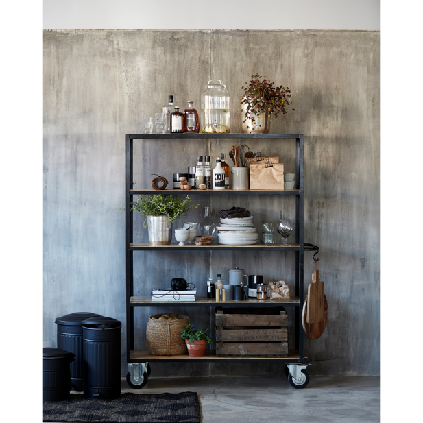 Estanteria con 4 ruedas, Negro /...