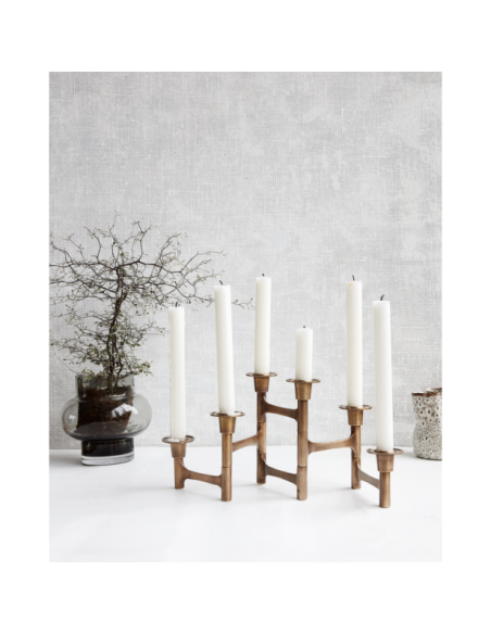 Soporte para 6 velas, HDMove, Latón - House Doctor