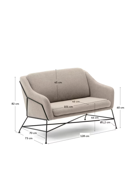 Sofá Brida 2 plazas beige 128 cm - Kave Home