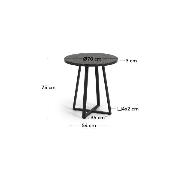 Mesa TELLA Ø 70 cm terrazo negro Mesa TELLA Ø 70 cm terrazo negro