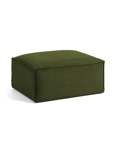 Reposapiés Blok de pana gruesa verde 90 x 74 cm FSC Mix Credit - Kave Home