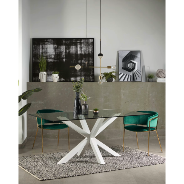 Mesa Argo 180 x 100 cm cristal/patas... Mesa Argo 180 x 100 cm cristal/patas...