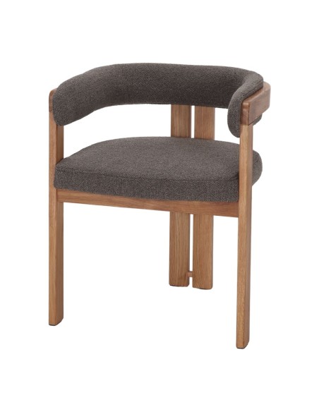 Silla de madera NALDO textil marrón
