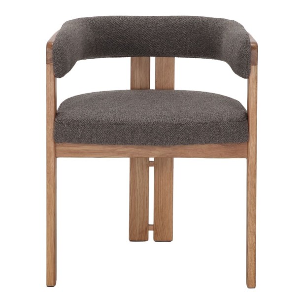 Silla de madera NALDO textil marrón