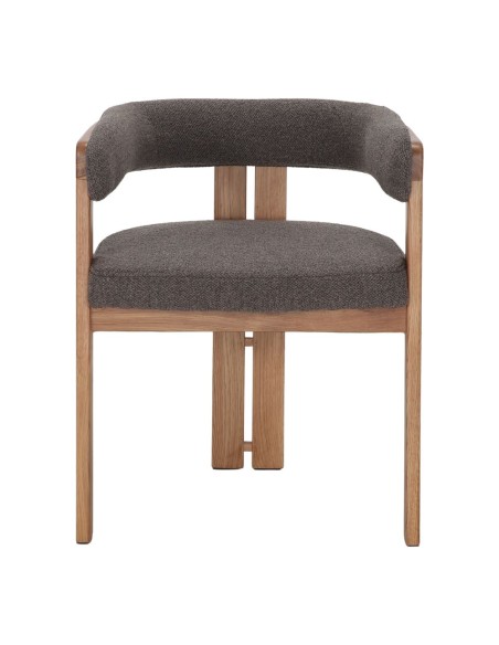 Silla de madera NALDO textil marrón