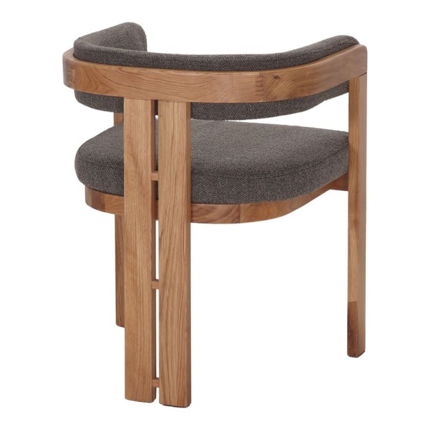 Silla de madera NALDO textil marrón