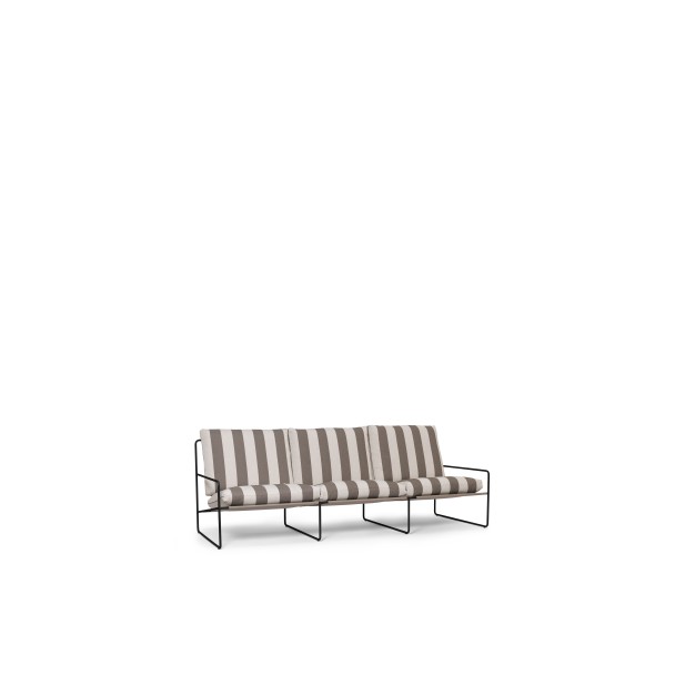 Sofá 3 Plazas DESERT RAYAS - Negro / Choco - Ferm Living; 1104267299