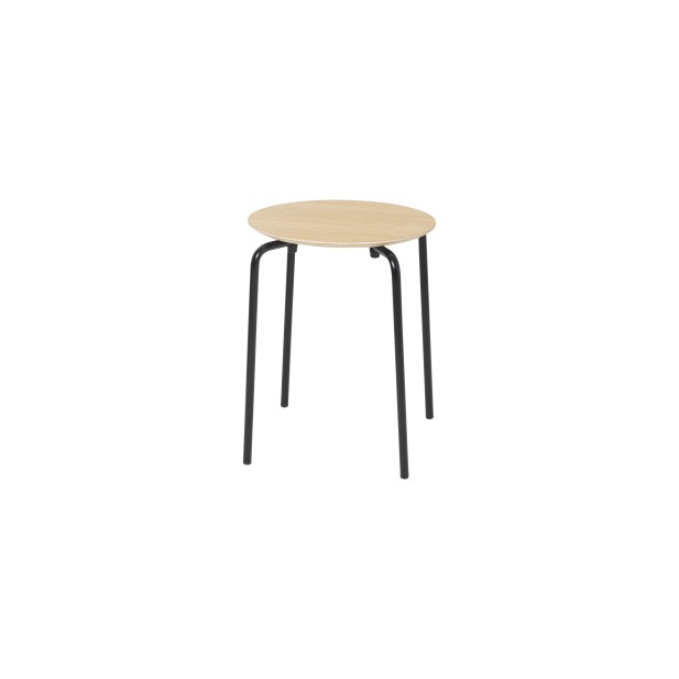 Taburete HERMAN - Roble Blanco / Metal Negro - Ferm Living; 100073210