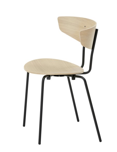Silla de Comedor HERMAN, Roble Blanco / Metal Negro - Ferm Living