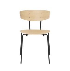 Silla Comedor HERMAN, Roble Blanco/Metal Negro - Ferm Living 100006210