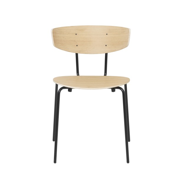 Silla Comedor HERMAN, Roble Blanco/Metal Negro - Ferm Living 100006210
