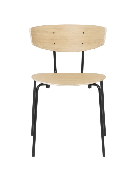 Silla Comedor HERMAN, Roble Blanco/Metal Negro - Ferm Living 100006210